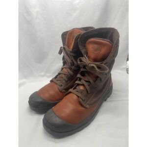 Palladium Baggy Boots Mens Size 12 Brown Canvas Fold Down Cuff 02356230